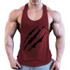 Tobs de débardeur pour hommes Summer Bodybuilding Shirts Slevel plus taille Men Best Fitness Sports Training Blood Claw Imprime I Sans Viette Y240507
