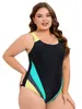 Swimwear femminile xl-5xl Nuovo sport patchwork Sportswear Women One Piece Swimsuit Female Professional Swimming Suit for Women Weeleding Bareding Abito Y240506