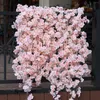 Dekoracyjne kwiaty wieńce 180 cm różowe sztuczne kwiaty sakura winorośl ślub w ogrodzie róża łuk wystrój domu