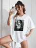 T-shirt féminin Mona Lisa Boire des boissons T-shirt Summer Summer T-shirt décontracté lâche Hip Hop Super Fashionl2405