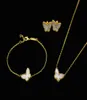 V AF 18K Gold Fashion Classic 4 Four Four Leaf Clover Bracelet Bracelet Molect Netclace Netclace Jewelry for S925 Silver van Wome6135073