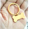 Keychains Lanyards Högkvalitativ spegel Polsk rostfritt stål Keychain Tillbehör Ben Pendant Dog Tag Rectangle Label Tag Key Chain