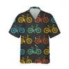 Chemises décontractées pour hommes chemises hawaïennes 3d Funny Bicycle Imprimement de la plage de la plage de la plage à manches courtes surdimensionnées