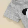 Kleidungssets Baby Shorts Set Kurzarm Crew Crew Neck Stickerei Panda T-Shirt mit 2-teiliger Neugeborenen Kleidung H240507