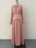 Casual jurken Ramadan Eid Satin Abaya Islam Moslimjurk Gebedkleding Afrikaans voor vrouwen Robe Musulmane Femme Vestidos Para Mujer
