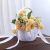 Vasen Spitze Ribbon Bouquet Candies Container Western Hochzeitsbedarf Blumenmädchen Korb Party Dekor Dekor