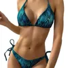 Kvinnors badkläder sexig mikrobikini 2024 Kvinna baddräkt orm tryck kvinnor thong bikinis set kvinnlig baddräkt strand slitage biquini