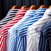 Men's Dress Shirts 2024Mens Business Casual Long Sled Shirt Men M- 5XL Plus Size Shirt Classic Striped Social Dress Shirts Outwear d240507