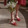 Sandals Flats para mujeres de la dama de vaca Femenina retro Correo informal de la hebilla zapatos planos de verano Sandalio romano estilo