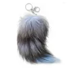 Keychains Real Fur Tail Keychain Large Long Natural Tassel Pendant Key Chain Bags Charm Keys Holder Couple Keyrings Gifts Jewelry