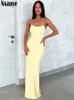 Nsauye Summer 2024 Ladies Backless Tube Dress Elegant Clubwear Evening Party Maxi Women Sexy Off Shoulder Bodycon Long Dresses 240420