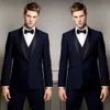 Diseñador personalizado personalizado de solapa Tres Suits Black Suits