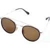 Klassische Modequalität Unisex Runde Pilot-Sonnenbrille UV400 Glassobjektiv 51 mm Slim Metall Retro-Vintage Doppelbrückendesign für verschreibungspflichtige Schutzbrillen
