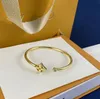 Neues Designer Offenes Armband Gold Frau Diamant Armband Jewlery Männer hochwertiger reines Goldarmarm-Edelstahl-Schmuck nicht allergisch mit Kasten