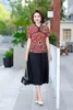 Casual Dresses Asian Style Patchwork Button Midi Dress Female Clothing Vintage Broken Flowers Summer Short Sleeve Elegant A-Line