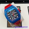 Швейцарские маркировки запястья RIST WATCH RM030 RM030 Blue Ceramic Side Red Paris Limited Dial 42,7*50 мм Полный комплект