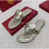 TOP Designer Women's Sandals T And B Genuine Leather Women's Slippers Summer Luxury Flat Hollow Slippers Women's Beach Sandals Party Wedding Slippers 465
