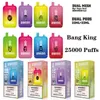 BANG KING 25000 SUFFS SPOSTATO VAPE VAPE DUPPUGGIO DUPPOGGIO DUPPAI MESH Dual Mesh 23+23ML 650MAH TYPE-C 0/2/3/5% 12 Fusti Dispositivo predefinito E Sigaretta Pod Box 20K 15K 18K 25K 22K SFUF