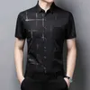 8l15 Chemises habillées pour hommes New Mens Business Casual Short Sled Shirt NO AND RESSIONNANT TOP D240507