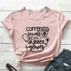 Camiseta de mujer Fuers de café y guantes de goma Camiseta Funny Nurse Life Cita Top Camiseta Cute Mujeres Gráfica Enfermería D240507