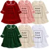 Pajamas Wholesale Customizing Kids Dress Pyjamas Toddler Girls Dresses Velvet Loungewear Set Children Clothes H240507