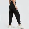 Pantaloni da donna pantaloni da yoga ad alta vita pantaloni solidi colori a sfioro da jogger traspiranti che colano fitness che corre harem pantaloni sportivi