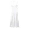 Casual jurken Sexy Satin Halter Party Elegant White Backless Bandage Midi Dress Store zomer