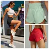 Ll-24 Speed Up High-rise Lined Short Waist Sports Shorts Womens Set Quick Drying Loose Running Clothes Back Zipper Pocket Fitness Yoga 2024 New