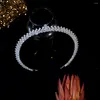 Clips de cheveux Asnora Tiara Bridal Crown Cubic Zirconia Headress Mode Accessoires de mariage Party Bijoux pour femmes
