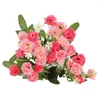 Decoratieve bloemen Fake Flower Arrangement Artificial Carnation Silk Bouquets for Wedding Home Decoration Set of 25 Heads Valentijns