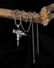 European American Machine Jewelry 2021 Trend Chain Stainless Steel Color Men039S Necklace Uzi Submachine Gun 55Cm Pendant2011471