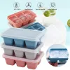 Strumenti estate 6 vassoi per produttori di silicone con coperchi mini cubetti di ghiaccio piccoli produttori di ghiaccio a muffa quadrata vasche per gelati per cucina accessori