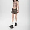 Женская кожаная юбка Fashion 2024 Y2K Корейская мини -юбка с низкой ростом