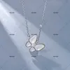 Fashion van v Golden Butterfly White Beimu Naszyjnik Wersja prosta bajkowa łańcuch kołnierzyka Słodka z logo