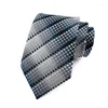 Bow Ties Fashion Vintage 8cm NecTies Classic Heren Striped Navy Blue Wedding Business Tie voor mannen Jacquard Woven Paisley