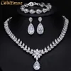 Elegant Women Wedding Jewellery African Cz Cristallo a foglia di cristallo cranica da sposa Bracciale e orecchini set di gioielli T294 2107141982192