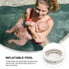 Retro gestreiftes aufblasbares Pool Baby Dinosaurier verdickte Hausbugel tragbare Badewanne Runde Design klein 240423