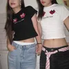 Dames t shirts t-shirt zomer korte mouwen gewas topy2k kleding Koreaanse harajuku casual basi fundamentele top e-girl slank fit sexy tee vrouw 2000s