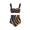 Swimswear Women's Fashion Imprimé Swimsuit 2024 Trend High Waist Bikinis Retour une pièce Sexy plage Sexy sans vacances