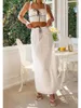 캐주얼 드레스 여성 Maxi Long Skirt Outfits y2k 민소매 Cami Cami Top High High Waist Flowy Midi Set Summer 2 조각