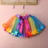 TUTU Dress Fashion 0-8y Girls Kids Baby Natale Rainbow Gonna tutu Festa Fancy Fancy TutuTiskirt Tulle Mini Gonna D240507