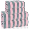 Handdoeken 4 -koppig microfiber handdoek set superabsorberende snelle droge lichtgewicht ultra zachte handdoek set voor zwembaden strand badkamer, sportschool, hotel