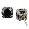 3,50 CT Natural Black Diamond Stud örhängen 14K Vitt guldörhänge till tillverkarens pris