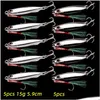 BAITS LURS 10PCOT METAL CAST JIG SPOON 10G 15G 20G 30G 40G SET AVEC CHACK CASTING JIGGING FISH BOS BASS Fishing Lure Lure Bait artificiel Otnzj