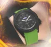 Business Trend Highend Belt Colorful Rubber Watches Men Quartz Chronograph Clock Day Heure Date Double calendrier rétro Cadeaux de bracelet rétro de haute qualité