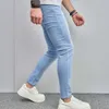 Jeans masculins élégants hommes simples jeans stretch crayon solide slim fit jogging pantalon denim pour hommes vêtements y240507