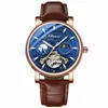 Star River Moon Fase Hollow Mechanical Tourbillon Watch Volledig automatische nachtglowriem mannetje