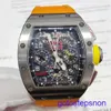 Gentlemen's RM Wrist Watch Automatyczny mechaniczny mechaniczny kwarc RM011-FM Seria Maszyna 40 50 mm Kalendarz Limitowana edycja RM011 Titanium
