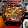 Milles Richamills Watch Mens Series Ceramic Manual Machinery 49,9 x 42,7 mm RM055 Czarna czerwona granica Global Limited do 30 sztuk