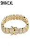 Bracelet de tennis à 10 mm Iced Out Zirconia Gold Silver Plted Mens Hiphop Bijoux 1 Row Cubic Luxury Men Bracelets7535853